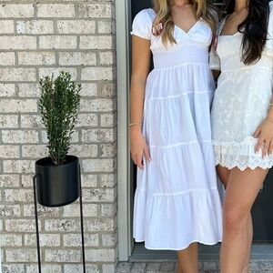 White midi dress